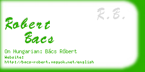 robert bacs business card