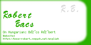 robert bacs business card